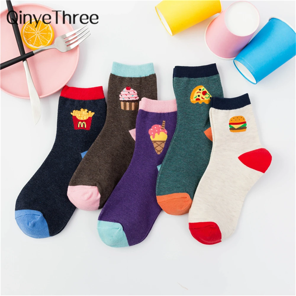 Новые женские Ретро Мультфильм бургер картофель фри пицца Кола мороженое торт
