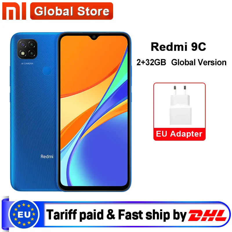 Глобальная версия Xiaomi Redmi 9C 2 ГБ 32 смартфон Helio G35 Восьмиядерный 6 53 &quotDotDrop дисплей 13