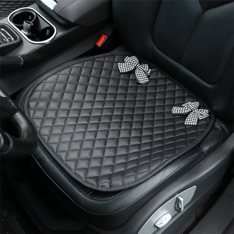 

Bow car cushion summer Lingge leather car single cushion fashion breathable cushion car supplies