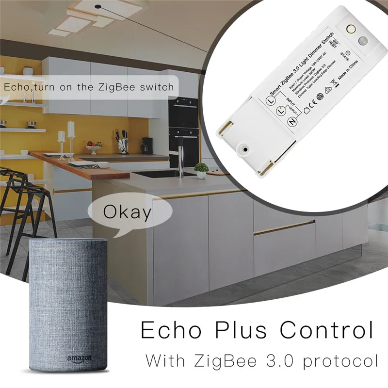 Смарт ZigBee 3 0 светильник Диммер контроллер для Echo Plus Wink Smartthings Hub система