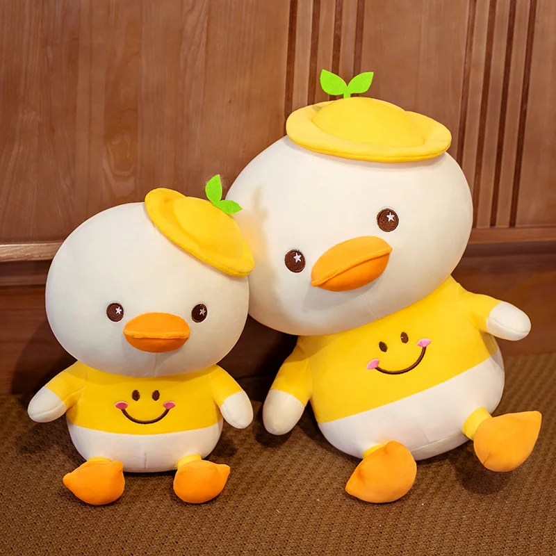 

Плюшевые игрушки Smile Duck, 35/45 см, милая утка, превращающаяся в цветок, лягушка, мягкая детская подушка, мультяшный подарок на день рождения