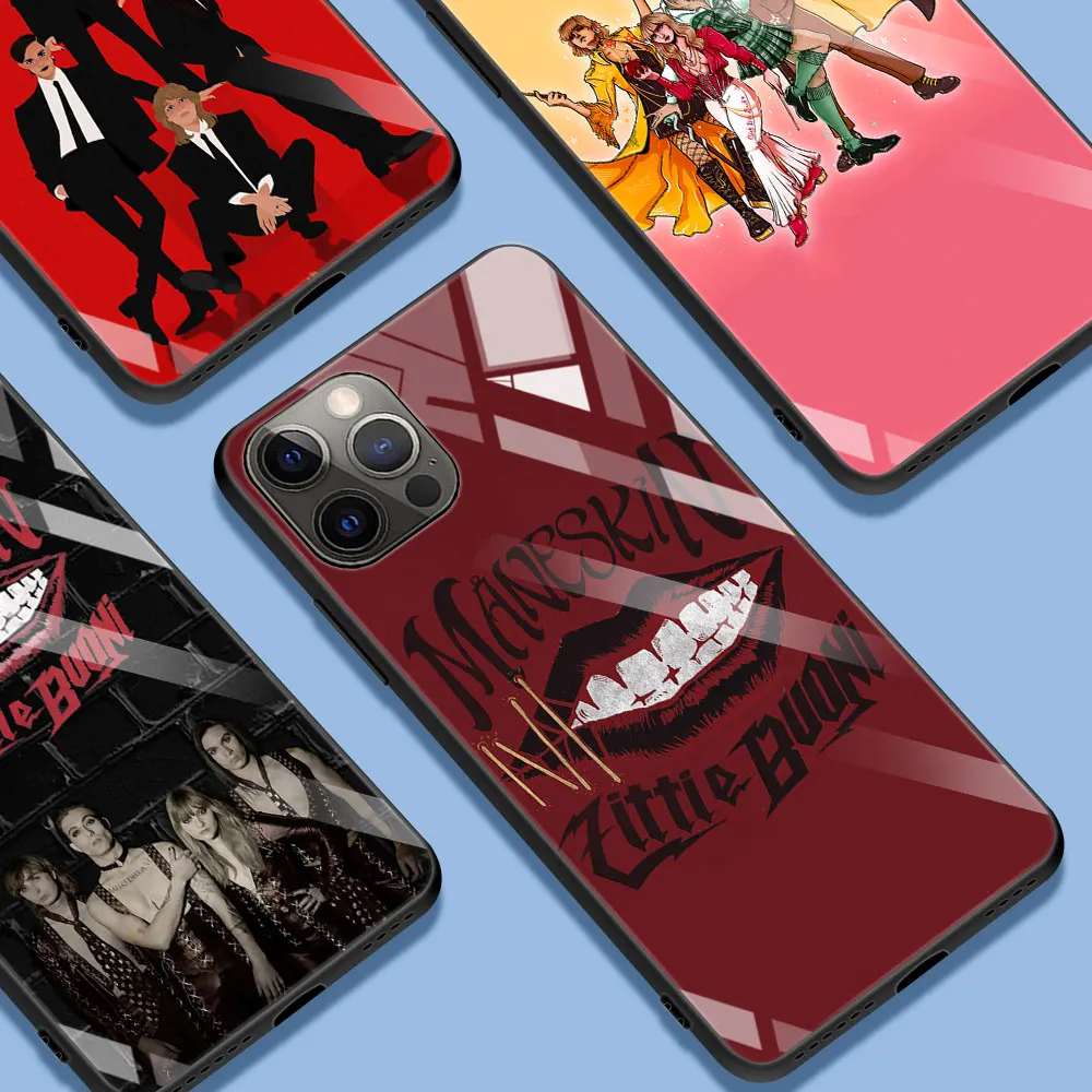 

Tempered Glass Case For Apple iPhone 13 13 11 12 Pro Max 7 Plus X XR XS 12Pro 12 Mini 6 6S SE Phone Cover Maneskin