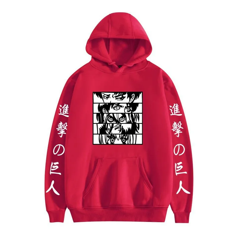 

90s japanese Anime Attack on Titan Shingeki No Kyojin Graphic Hoodies Men Unisex Oversized Funny Cartoon Sweatshirt Hoody Male