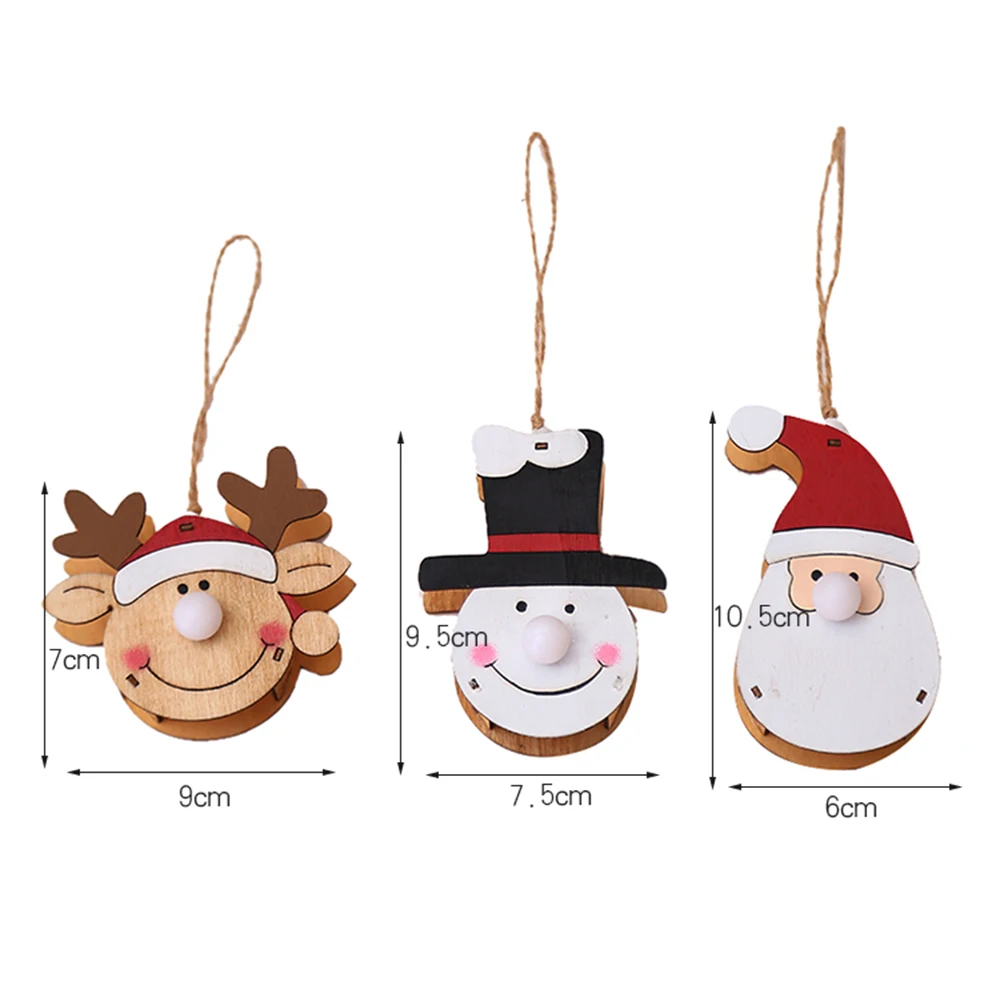 Рождественские Мультяшные СВЕТОДИОДНЫЕ Деревянные ширины фестиваль украшения