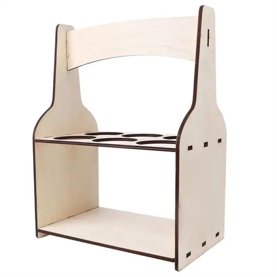 Home Wooden 6 Holes Wine Rack Red Dispenser Bottle Storage Holder Shelf Organizer For Bar Barware Supplies |