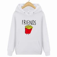 friends french fries best hamburger alphabet print hoodie european and american plush hoodie hip hop street