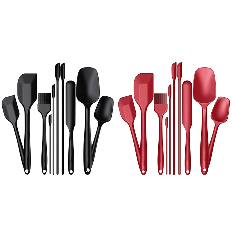 

Набор из 10 силиконовых шпателей с 4 мини-лопатками, термостойкий резиновый шпатель, кухонные принадлежности, приготовление пищи