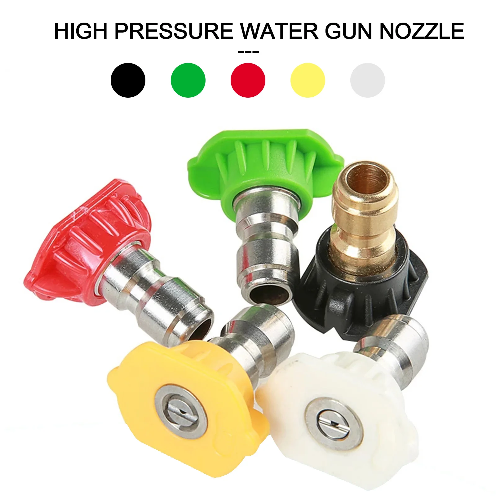 

1/4Inch 5PCS/Set QuickÂ ConnectorÂ CarÂ WashingÂ NozzlesÂ MetalÂ JetÂ LanceÂ NozzleÂ HighÂ PressureÂ WasherÂ SprayÂ Nozzle Car Accessories