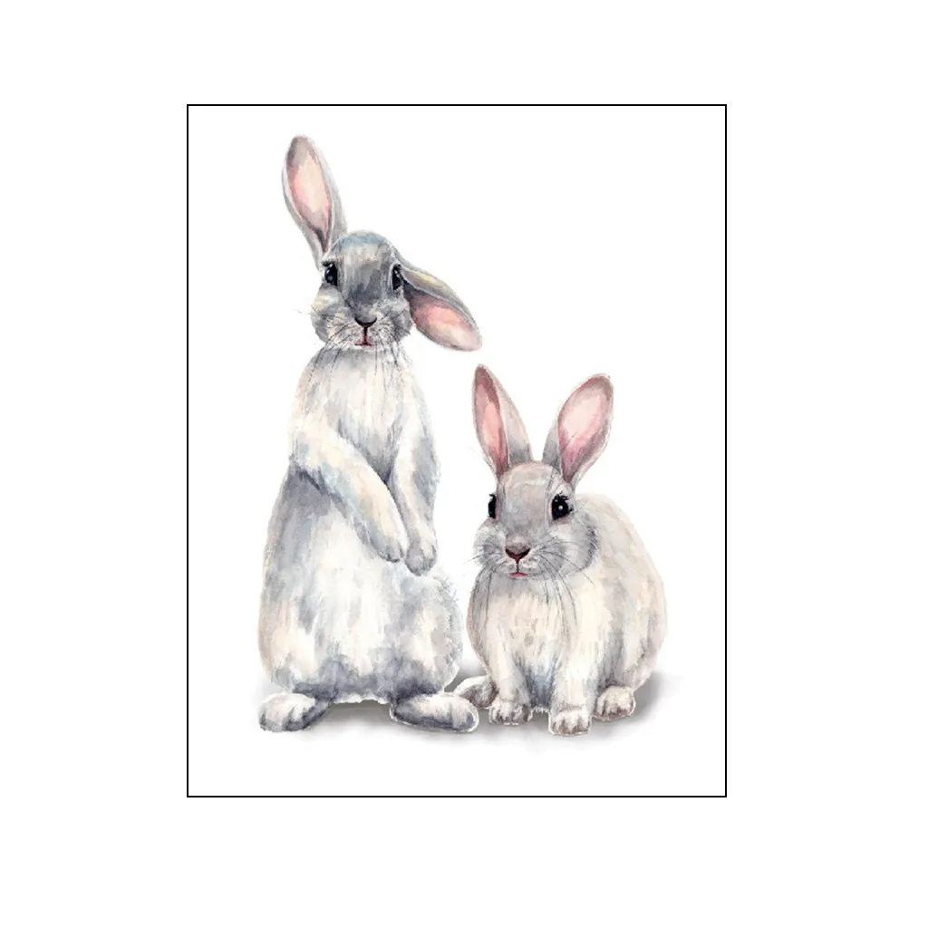 Cute Rabbit Wall Stickers For Kids Room Removable PVC Bedroom Background Wallstickers Home Decor Living Self-adhesive #84 | Дом и сад