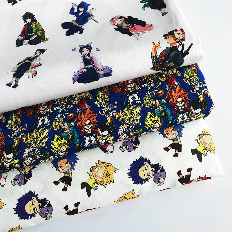

2021hotsale Cartoon anime 100Cotton poplin Material Fabric Patchwork Cloth face mask Tissue Kid Home Textile Sewing Quilting