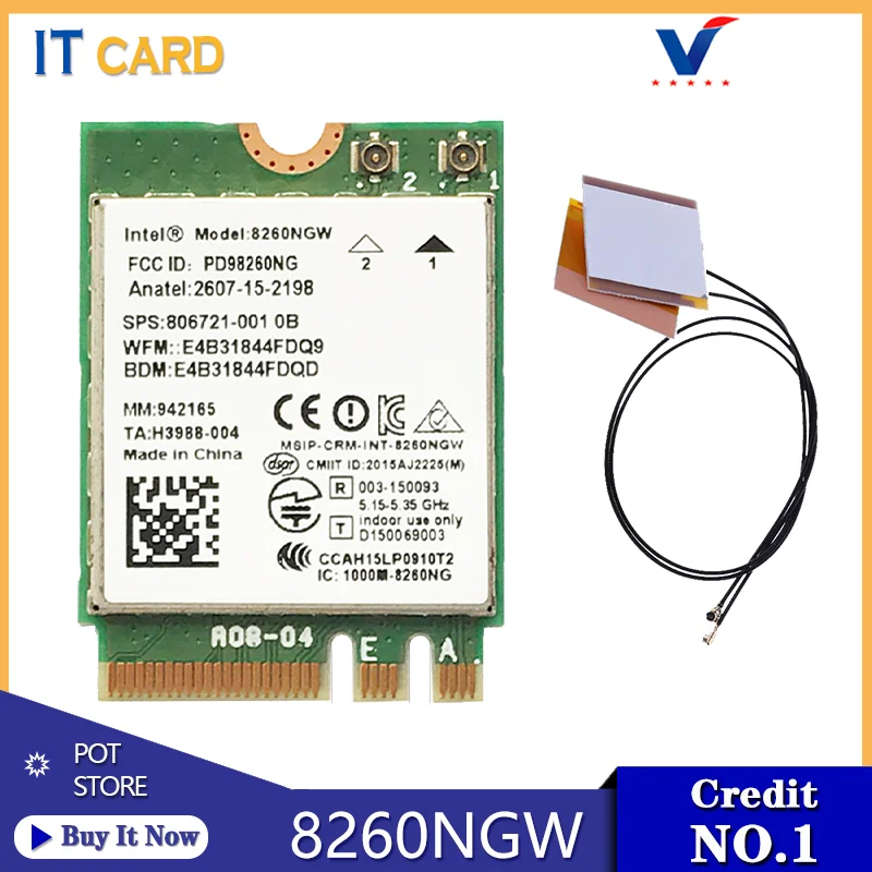 Двухдиапазонная 2 4 ГГц/5 ГГц Intel Wireless-AC 8260 8260NGW 867 Мбит/с Wifi Карта BT NGFF M.2 802.11ac