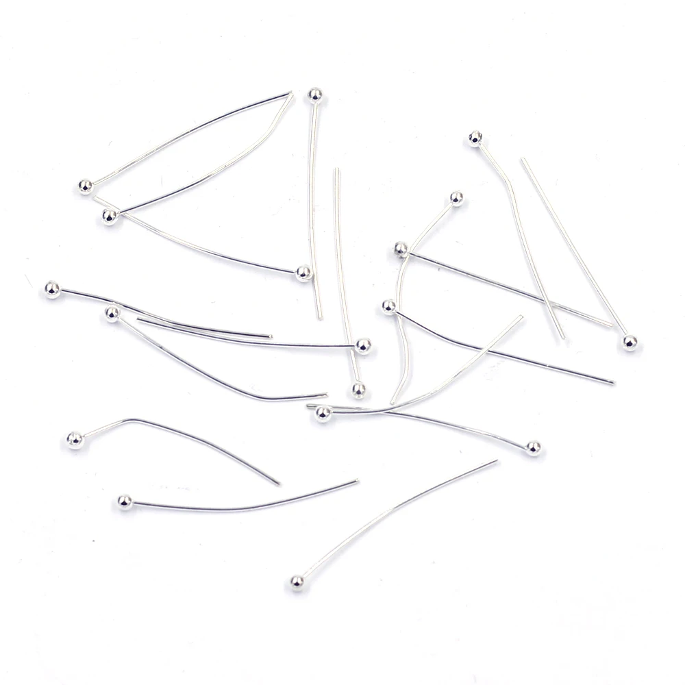 

500Pcs Ball Head Pins Copper Silver Plated Jewelry DIY Making Findings 0.5x25mm 24 Gauge