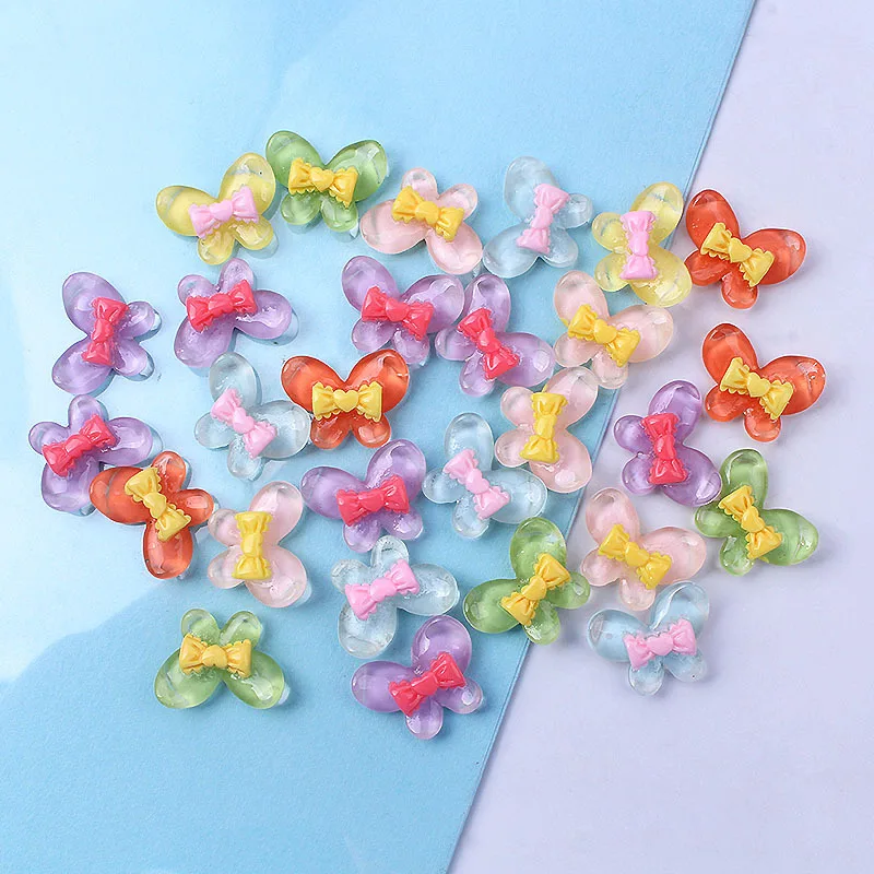 

10Pcs Resin Cute Butterfly Flatback Cabochons for Hair Bow Center DIY Handmade Scrapbooking Phone Decoration Accessories