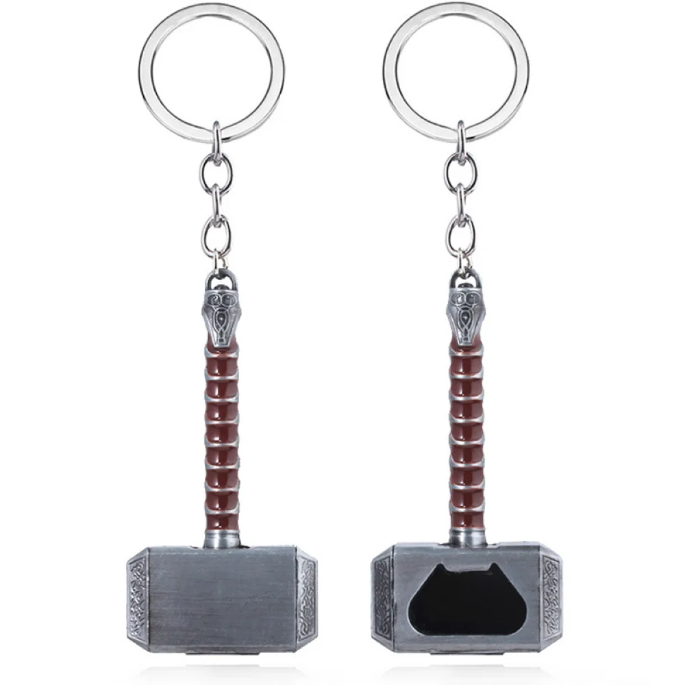 

High Quality Zinc Alloy Hammer Bottle Opener KeyChains Car Key Chain Men Women Waist Hanging Key Ring Chain Pendant Dropshipping
