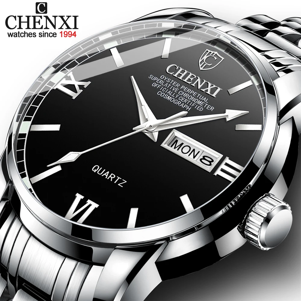 

CHENXI Watches Men Analog Quartz Business Wrist Watch Men's Waterproof Luminous Pointer Date Week Display Clock Casual Male Gift