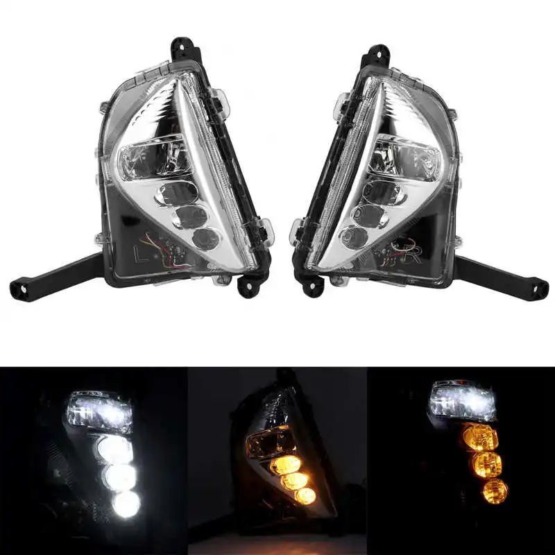 DRL для Prius Пара светодиодный дневных ходовых огней сигнала поворота туман