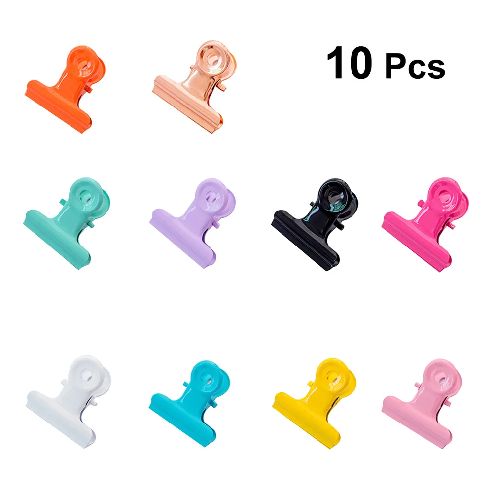 

10 pcs Receipt Clip Candy Color Invoice Clip Simple Organizer Clip for Home Office (Pink, Lemon Yellow, Orange, Lake Blue, Rosy,