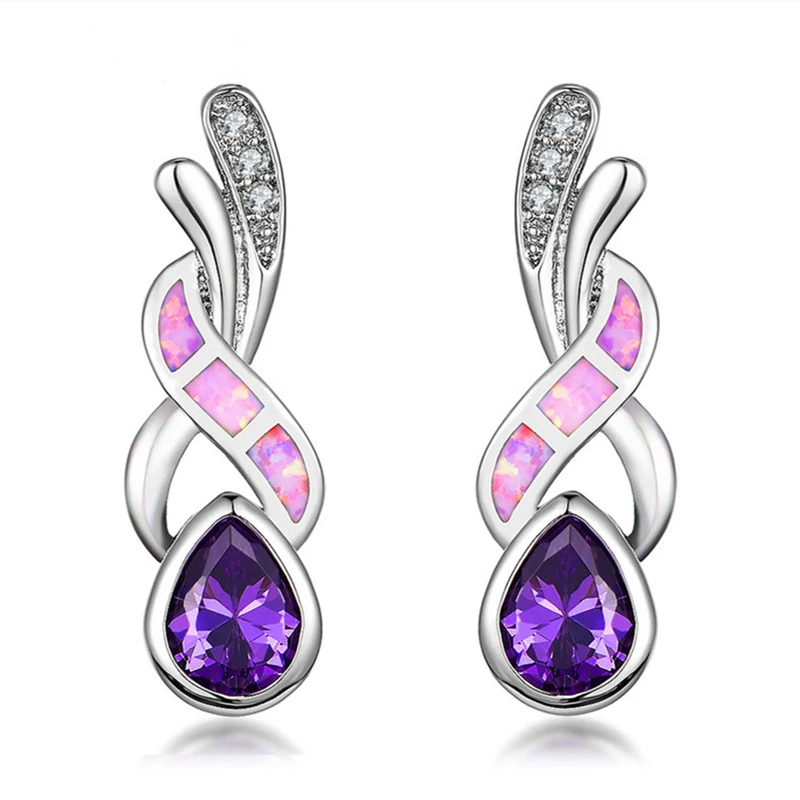 Женские циркониевые серьги в богемном стиле элегантные с имитацией огненного