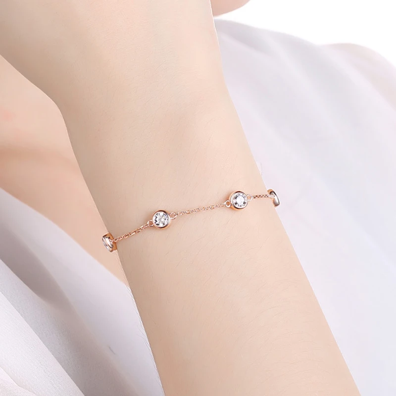 

Moissanite Bracelet S925 Silver Simulation Simple Fashion D Color