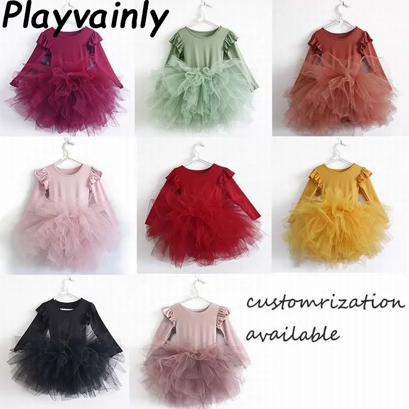 

Осенняя одежда для маленьких девочек, новинка 2020, платье-пачка для девочек, рождественское платье принцессы из фатина с длинным рукавом, дет...