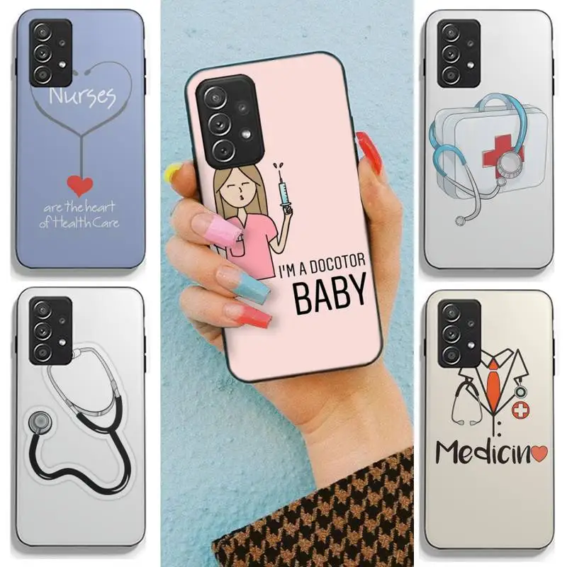

Cartoon Medicine Doctor Nurse Phone Case For Samsung Galaxy A21S A31 A32 A20RE A51 A52 A71 5G A72 A80 A91 S10 Lite Cover