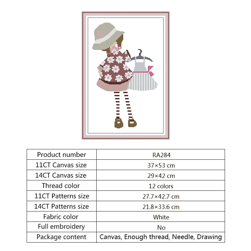 My Dress 14ct 11ct Печать на холсте DMC хлопковая нить наборы крестиков сделай сам ручная