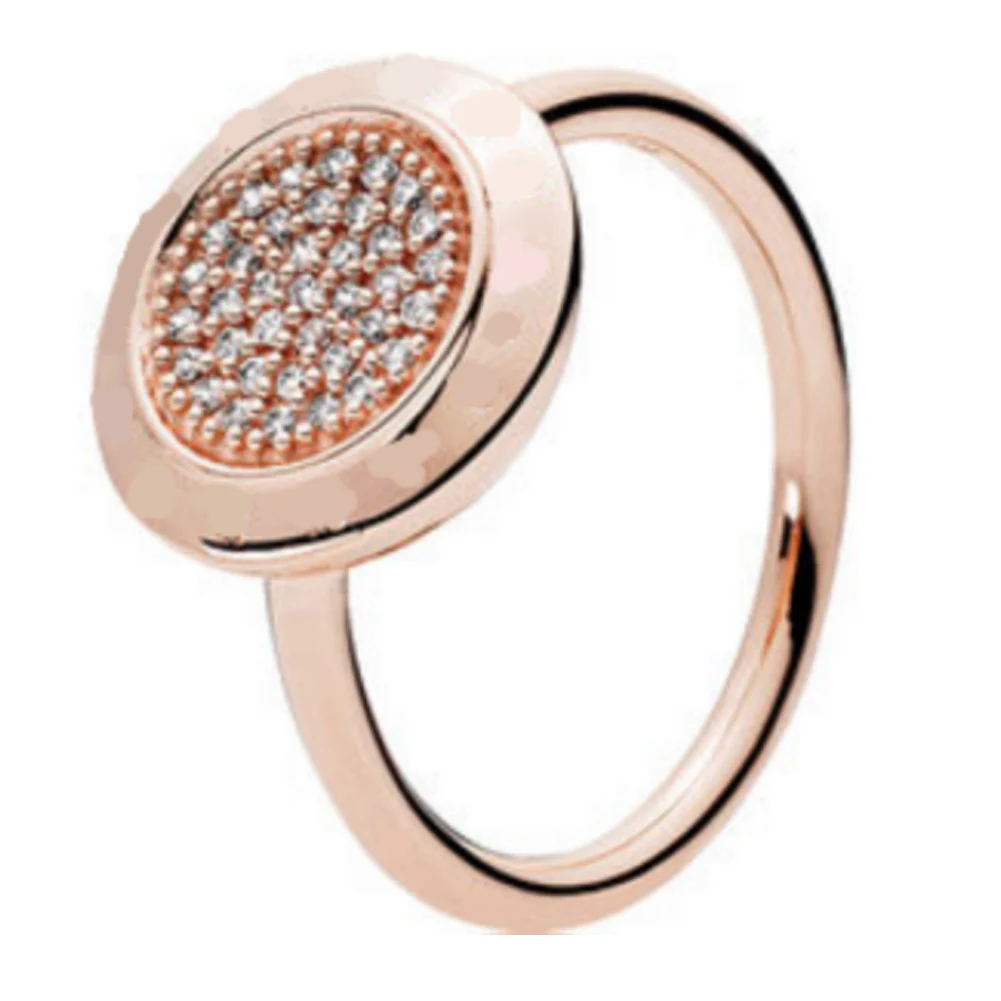 Women Fashion Plating Rhinestone Inlaid Finger Ring Party Jewelry Wedding Gift