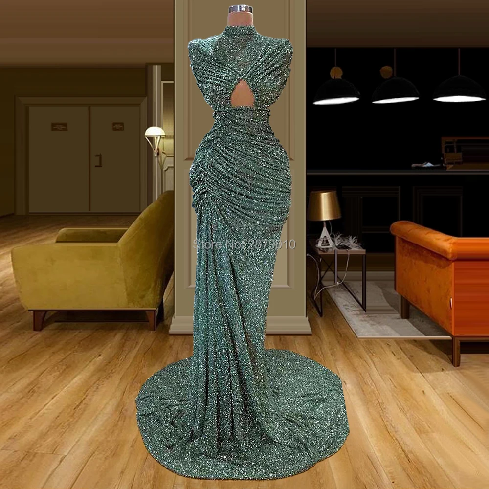 Гламурные кафтаны с блестками русалка вечернее платье длина до пола