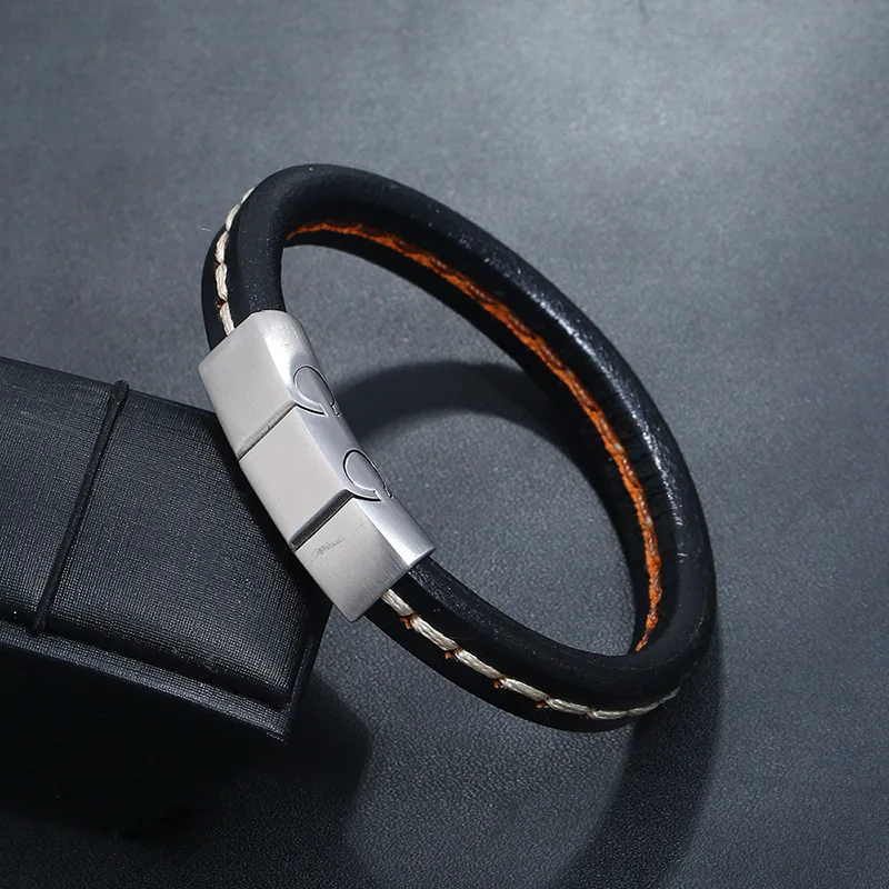 Браслет из натуральной кожи с магнитной застежкой для мужчин и женщин | Украшения