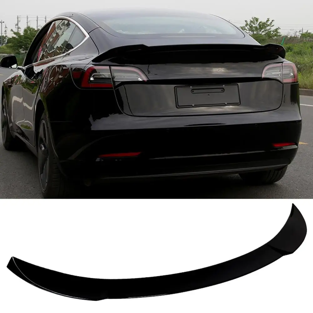 

ABS Glossy Black Wing Lip Spoiler for Tesla Model 3 2016 2017 2018 2019 Car Rear Trunk Boot Lip Spoiler