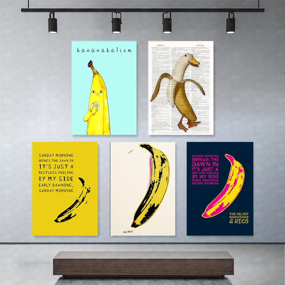 

Modern Graffi Style Andy Warhol Banana Pop Art Canvas Printings Street Print Wall Art Picture for Living Room Home Cuadros Decor