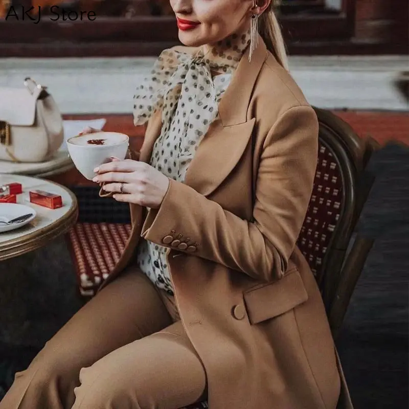 

Button Blazer Dress Women Long Sleeve Casual High Waist Belt Dress Elegant 2020 Work Wear Office Dresses