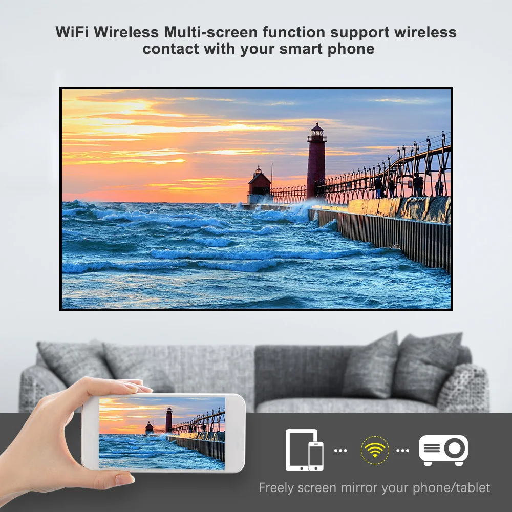 Проектор Rigal RD828 RD828W Full HD 1080P Wi-Fi мультиэкранный проектор родной 1920x1080P 3D домашний