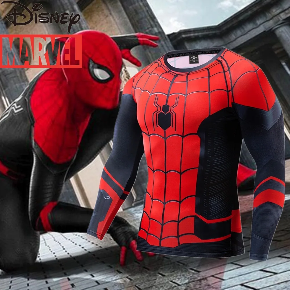 

Marvel Avengers Spider-Man tights hero costume long-sleeved T-shirt men's quick-drying sweatshirt