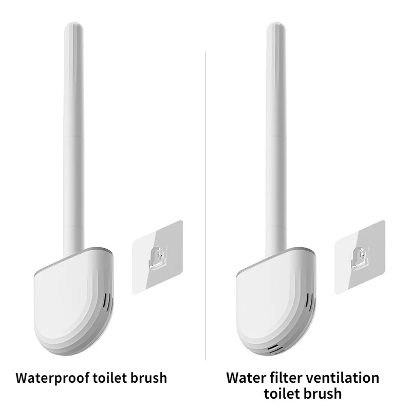Силиконовая Водонепроницаемая щетка для унитаза с плоской головкой и гибкой