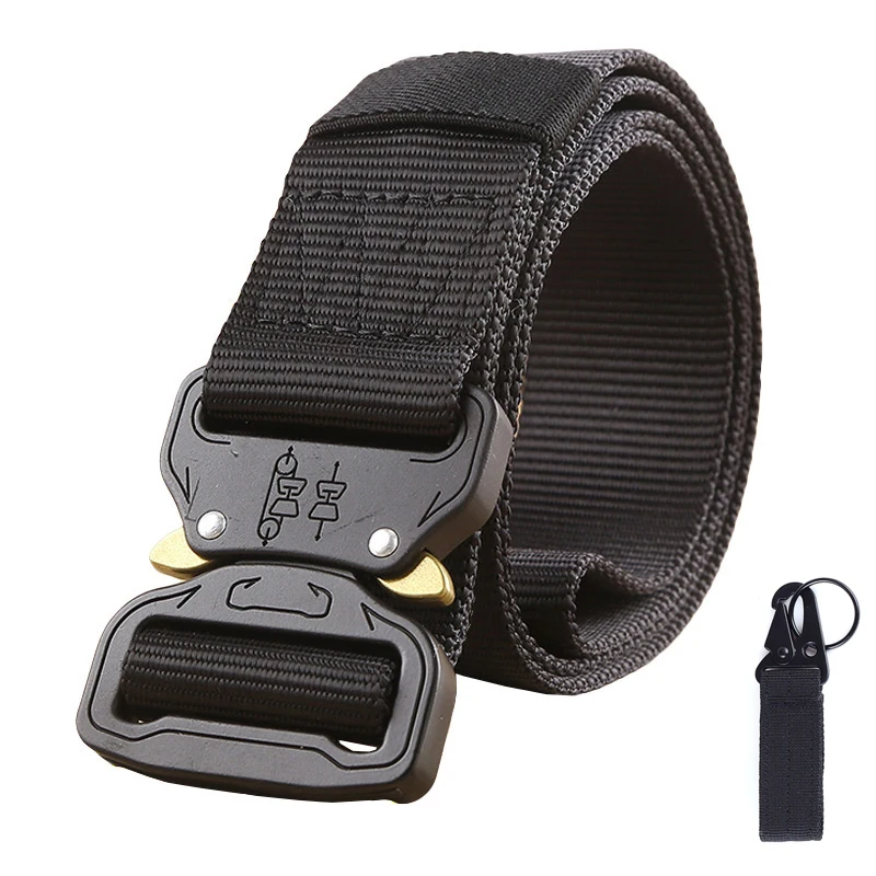 Belt 1hook Мужской нейлоновый ремень 120-140 см, тактический военный пояс для выживания, металлическая пряжка, армейский спецназ, сверхмощный мужской ремень для переноски - Цвет: Belt 1hook