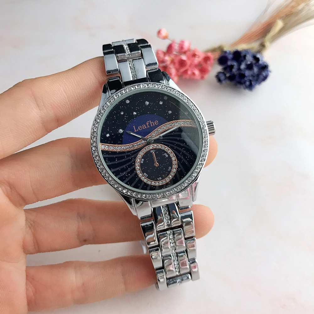 

Fashion Diamond Women's Watches Simple Style Silver Rose Black Stainless steel butterfly buckle Quartz Watch Gift First Choice