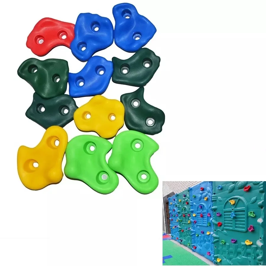

10Pcs/Set Plastic Kids Rock Climbing Wood Wall Stones Child Playground Game Hand Hold Outdoor Indoor Children Climbing Equipment