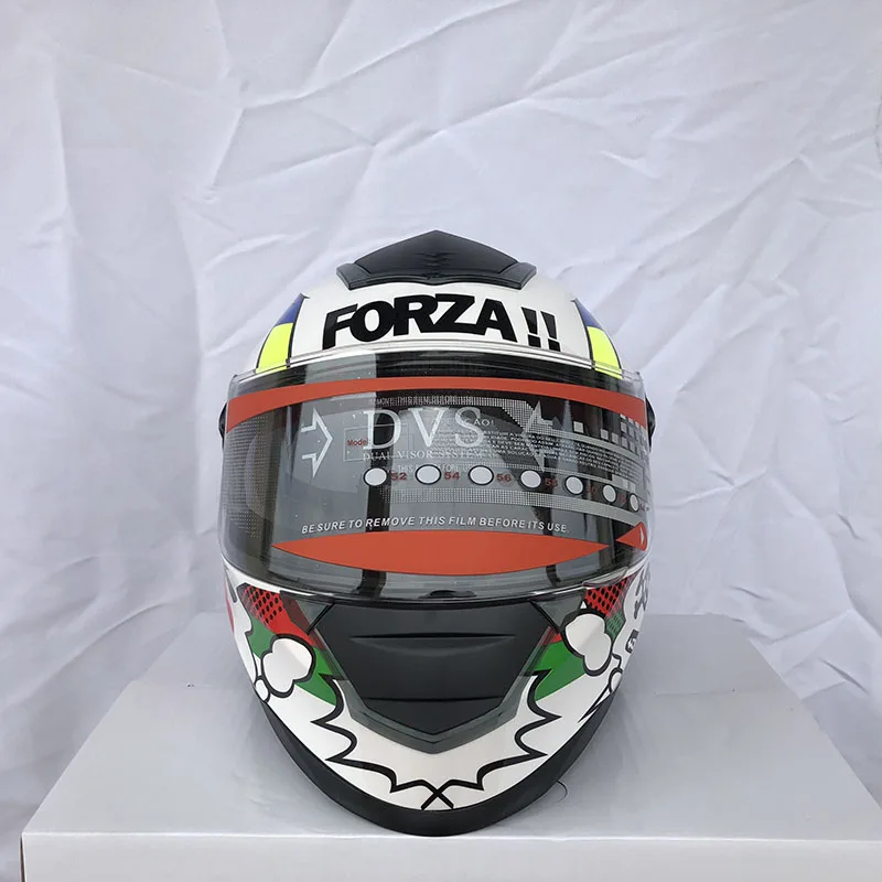 Мотоциклетный шлем с двойным козырьком на все лицо вместительный для женщин