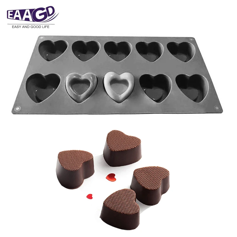 1 шт. 10 полости сердца фигурные силиконовые формы форма для выпечки мыла DIY