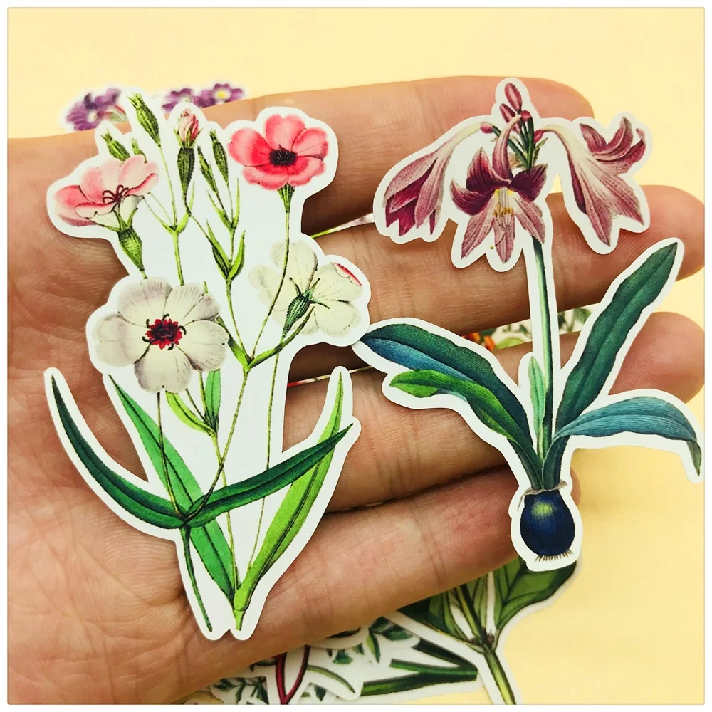 

21Pcs/Bag Vintage Orchid Flower Sticker DIY Craft Scrapbooking Album Junk Journal Happy Planner Decorative Stickers