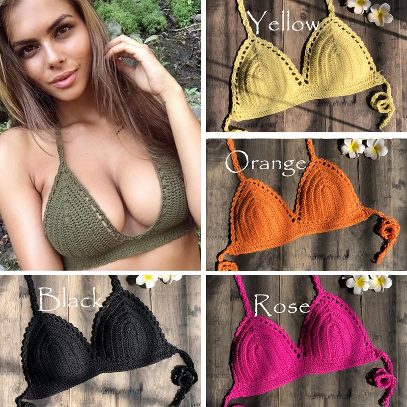 Цельные бикини купальник Mujer крючком красный верх купальника Knit Sexy Бикини Для