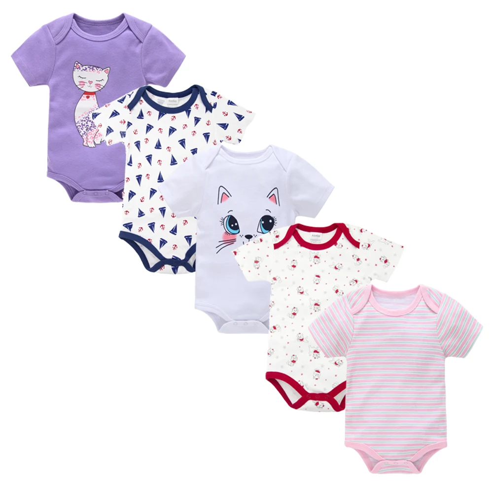 5 шт./компл. тела хлопковая одежда для маленьких мальчиков и девочек с коротким