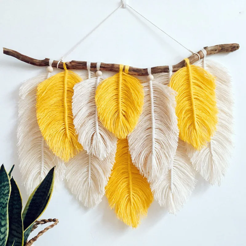 

Aesthetic Woven Tapestry Wall Bohemian Modern Art Vintage Rope Rug Wall Hanging Bedroom Wandteppich House Decoration EB50GT