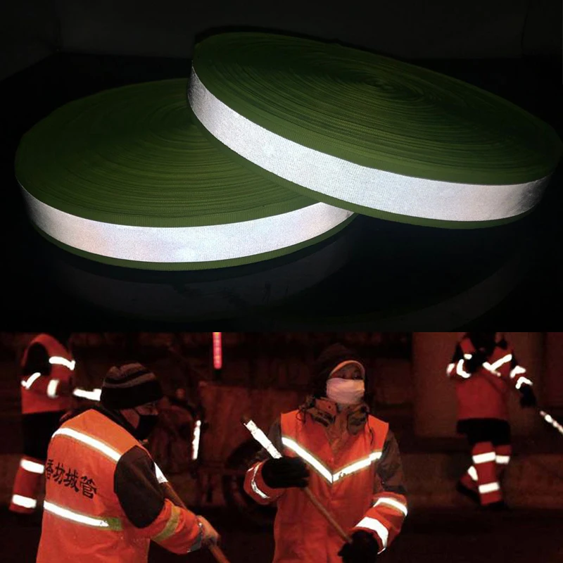 

Wide 30mm Reflective Fabric Tape Sew On For Clothing Vest Caps Bags
