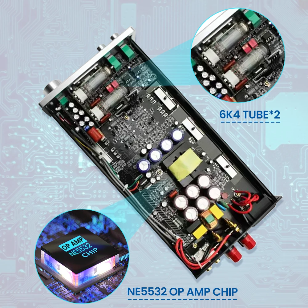 HiFi NE5532 6K4 ламповый аналоговый фотоусилитель с 2 входами управление высокими