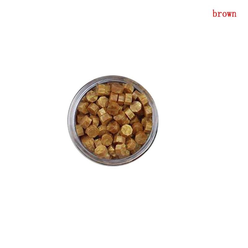 200pcs brown 200 шт 6 цветов огненная краска воск восьмиугольная маленькая сумка с лаковым уплотнением воск старинное уплотнение воск - Цвет: 200pcs brown