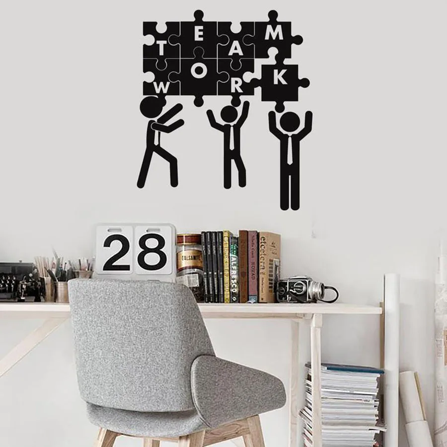 Командная работа Наклейка на стену головоломка офисный космический декор