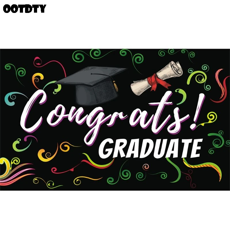 Выпускные украшения 2020 фон баннер Grad Congrats вечерние принадлежности Висячие флаги