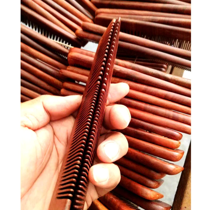 

Sandalwood 2 In 1 Men Hair Comb Wide Coarse Fine Toothed Combination Portable Vintage Head Hairdressing Styling Accessories